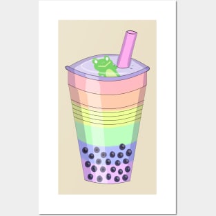 Pastel Rainbow Bubble Tea Posters and Art